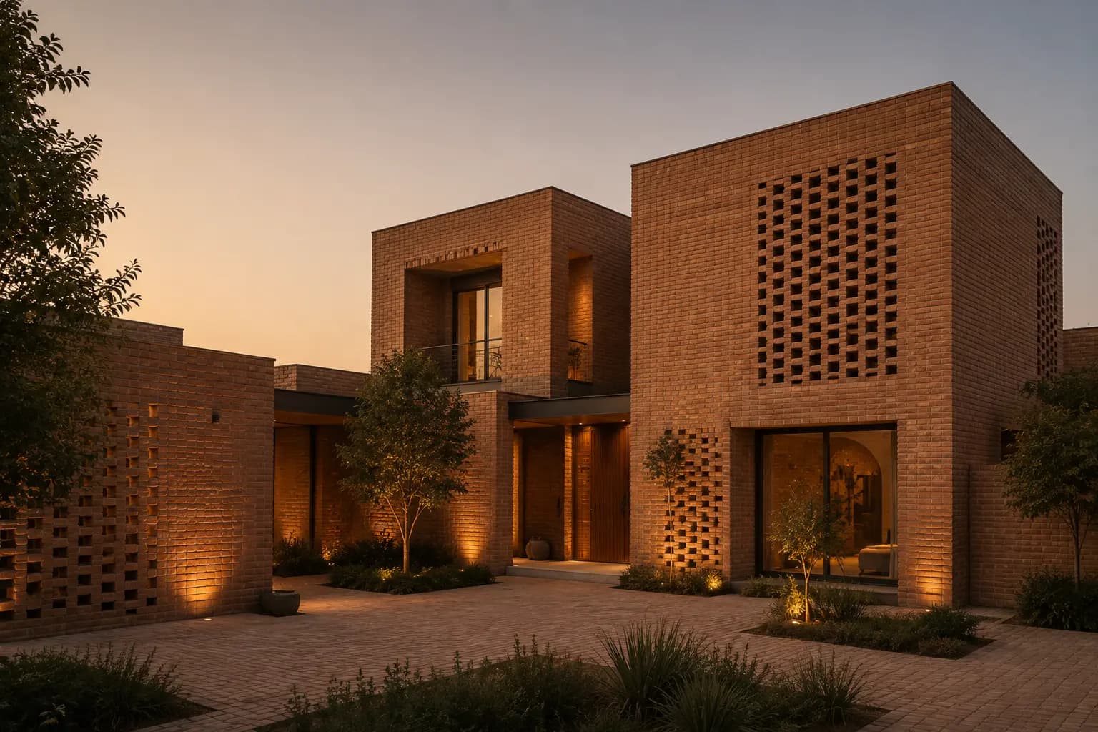 نمونه کار آجرنمای بادگیر